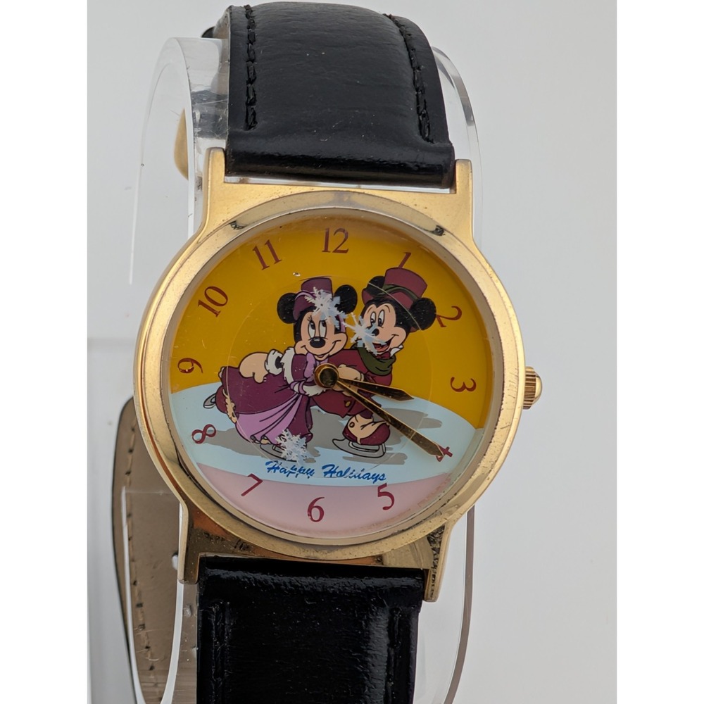 Vtg 1998 Disney Cast Holiday Celebration Mickey & Minnie Watch- New Battery